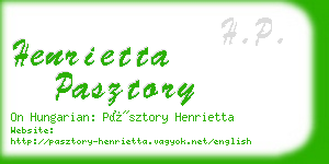 henrietta pasztory business card